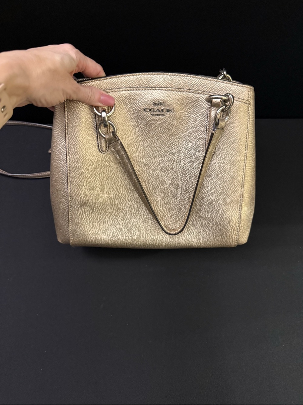 Coach Metallic Champagne Crossbody Shoulder Bag